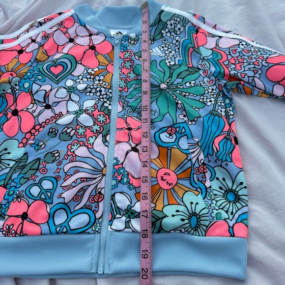Adidas Girls 10/12 Jacket NWT – Colorful Floral Print Track Zip - Picture 3 of 6